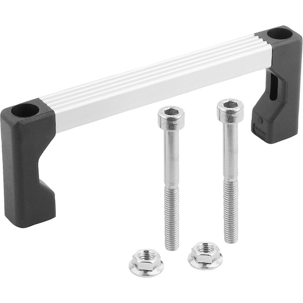 Pull Handle A=55, L=70, H=40, Form:A, Aluminum Anodized, Comp:Polyamide Comp:Black, D=M05